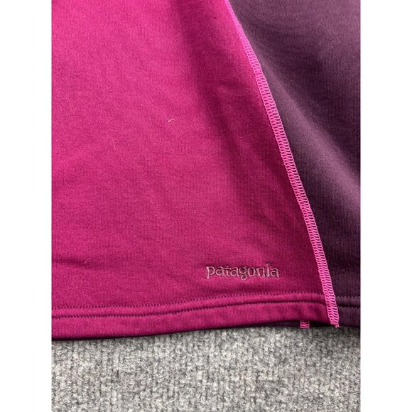 Patagonia Sweater Womens Medium Purple Pink Half Zip Fleece Pullover Thumbholes - Picture 2 of 7